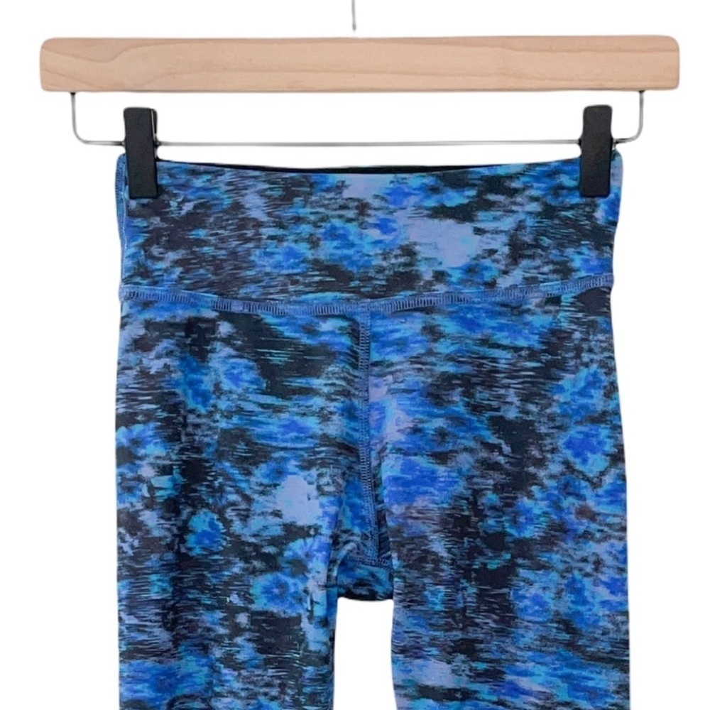 Beyond Yoga High Waisted Full Length Leggings Blue Black Pattern Stretchy Soft - Picture 3 of 7